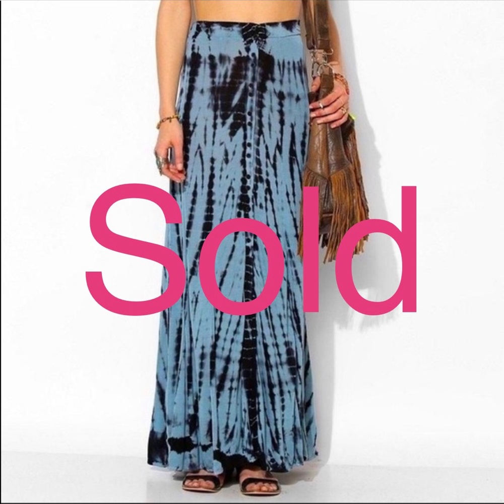 Ecote | Urban Outfitters tie dye button maxi skirt - Picture 1 of 6